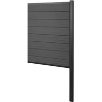 MCW WPC-Sichtschutz Savoie, Zaun Windschutz, Alu-Pfosten zum Einbetonieren ~ Erweiterungselement schmal, 95cm anthrazit