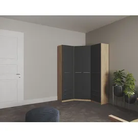 Priess »Barcelona Kleiderschrank Ecklösung Raumwunder«, in 2 Tiefen Schrank Eckschrank Garderobe, braun