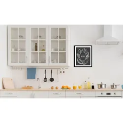 queence Bild »Melonen«, Obst-Obst Bilder-Schwarz-Weiß-Kunst, (1 St.), HD Premium Poster-Druck inkl. Holzrahmen queence Farbe Rahmen: schwarz + Farbe Bild(er): grün/blau/gelb