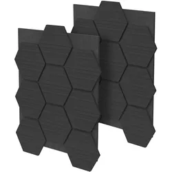 ML-Design Akustikpaneele Wandpaneele 2er Set 66x81cm – 1m2 Hexagon Wandverkleidung Schwarz