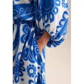 Seidensticker Midirock Damen Paisley Blau/Weiß 34