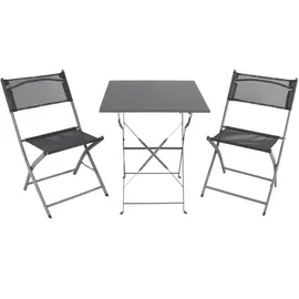 Lex Bistro Set 3-teilig, grau, Sitzgruppe Gartenset, Balkonset