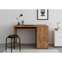 vogl möbelfabrik Schreibtisch VOGL MÖBELFABRIK "Tobi, wahlweise mit 3 Schubkästen oder 1 Schubkasten/1 Tür", braun (wotaneiche), B:115cm H:73cm T:56cm, Tische, Schreibtisch, optional mit Tastaturauszug, Breite 115 cm