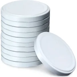 Kadax 10er Set Schraubdeckel TO82 für Gläser 82mm Weiß – Twist-Off Ersatzdeckel für 235-900ml Einmach- & Marmeladengläser, Luftdicht & Spülmaschinenfest