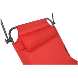 VCM Sonnenliege 185 x 55 x 24 cm Rot