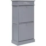 vidaXL Schuhschrank Grau 50 x 28 x 98 cm Paulownia Holz