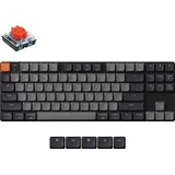 Keychron K1 Version 6 Custom Wireless Mechanische Tastatur Bluetooth/USB-C, weiß LED, QMK/VIA Programmierbare Makros, PBT Keycaps, für Mac Windows, Gateron 2.0 Red Switch
