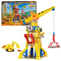 Rubble & Crew, Bark Yard Crane Tower-Spielset mit Rubble-Actionfigur, Spielzeug-Planierraupe und Kinetic Build-It-Spielsand, Kinderspielzeug für Jungen und Mädchen