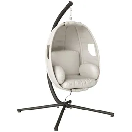 Outsunny Hängesessel oval Hellgrau 1-Sitzer mit Gestell