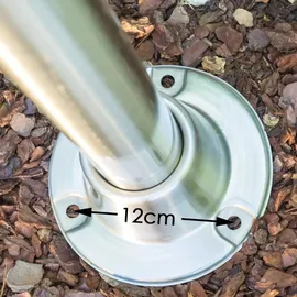 hofstein Außenleuchte Edelstahl 200 cm E27 inkl. Bewegungsmelder weiß