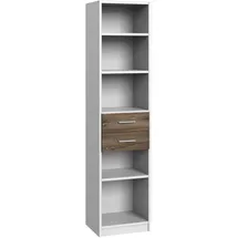 WIMEX Regal "Joker", weiß (weiß, flagstaff eiche), B:47cm H:198cm T:38cm, Regale, Regal, hohes Bücherregal mit 2 Schubladen