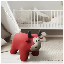 Hti-Living Stehtier Hocker für Kinder Tiermotiv Stier, Sitzhocker Reittier rot