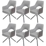 6er-Set Esszimmerstuhl HWC-K30, Küchenstuhl Stuhl, drehbar Auto-Position, Stoff