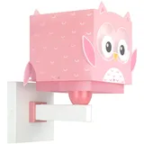 Dalber kinder Wandlampe, Kinderlampe Wandleuchte Little Pink Owl Rosa Eule