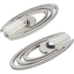 Gardinenstangen-Endstück LIEDECO "Endstück, Endknopf Saturn für 16 mm Stangen" Gr. 1, silber (edelstahlfarben), H:3,5cm L:8,5cm, Gardinenstangenendstücke, Endstück, Endknopf