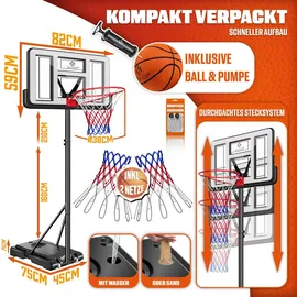Kesser Basketballkorb höhenverstellbar 160-210 cm Weiß