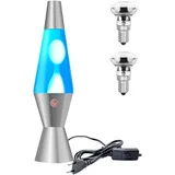 TobeBright Lavalampe Blau,Wasserweiß Wachs Magma Dekorative Lampe 14,5 Zoll
