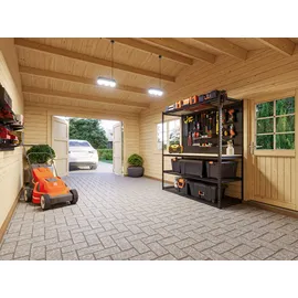Palmako Garage Roger mit Holztor 653 x 550 cm Tauchgrundiert Transparent FSC®