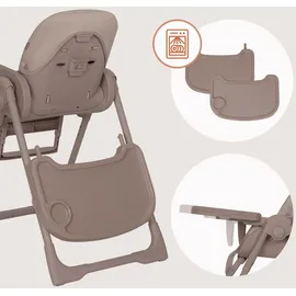 lionelo Linn Plus Hochstuhl Baby 2 in 1 bis 15 kg, Kinderhochstuhl mit Liegefunktion ab Geburt, Klappbar, Rollen, Einhandverstellung, 6 Hoehenstufen, 3 Rueckenlehnenpositionen, Spuelmaschinentablett