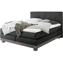 Hasena Boxspringbett 140-180 cm Dunkelgrau, Liegefläche:160 x 200 cm, Topper:Agrea-Topper - Dunkelgrau