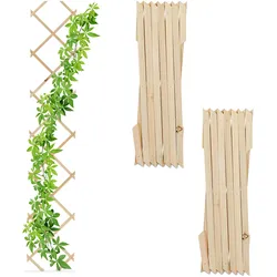 Relaxdays Rankgitter ausziehbar, 3er Set, 180x30 cm, Holz, Wandmontage, Rankhilfe Kletterpflanzen, Holzgitter, natur
