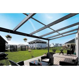 SKANHOLZ Terrassenüberdachung Modena 434 x 257 cm grau