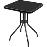 Mojawo Bistrotisch eckig mit Glasplatte 60x60x70cm schwarz-MMC33081BB