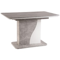 Esstisch Säulentisch Küchentisch 120-160x80x76cm beton weiß ausziehbar 86430380