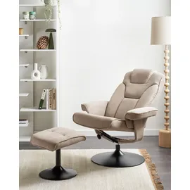 Beliani Fernsehsessel NYKS Stoff 87 x 98 x 81 cm Taupe
