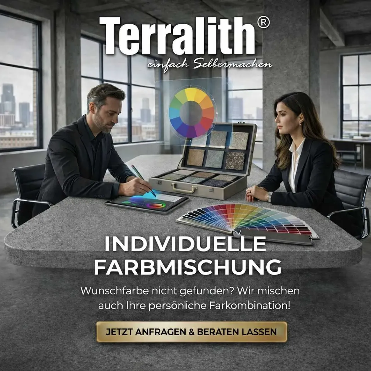 Terralith Farbmuster Kompaktboden mix bianco 117