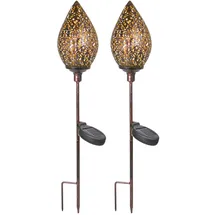 Hti-Living Solarleuchte Metall 2er Set rot/bronze
