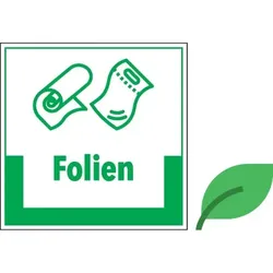 Abfallkennzeichen Folien,mit Symbol und Text,KRO,ökologische Folie,200x200mm