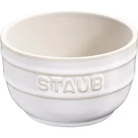 Staub Keramik Dessertschale Auflaufform Förmchen, rund, Set Elfenbeinweiß 8