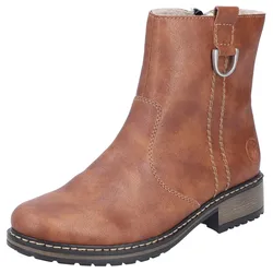Winterstiefelette, Schlupfboots, Blockabsatz, mit Innenreißverschluss, Gr. 40, braun, , 21863910-40