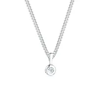 Elli DIAMONDS Halskette Kreis Rund Diamant (0,03 ct.) Silber