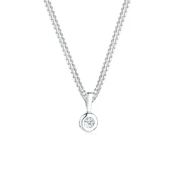 Elli DIAMONDS Halskette Kreis Rund Diamant (0,03 ct.) Silber