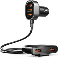 Joyroom Auto-Schnellladegerät 5x USB 6.2 A mit Verlängerungskabel schwarz