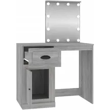 vidaXL Schminktisch mit LEDs Grau Sonoma 90x50x132,5 cm Holzwerkstoff