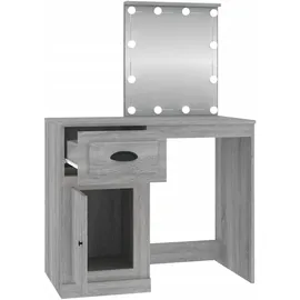 vidaXL Schminktisch mit LEDs Grau Sonoma 90x50x132,5 cm Holzwerkstoff