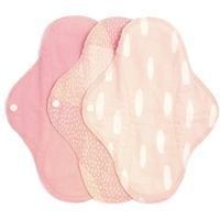 Vimse Waschbare Damenbinden Pink Sprinkle 3er Pack Sanitary Pads (Regular)