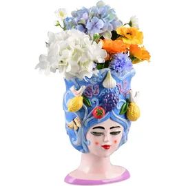 Mirrors and More Vase Fiora (18 x 18,5 x 29,5 cm, Keramik, Blau)