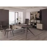 aea Büro Set Luxus Möbel Eckschreibtisch Couchtisch Sideboard Set 3tlg Modern - Braun