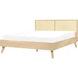 Beliani Bett Heller Holzfarbton Lattenrost 160 x 200 cm