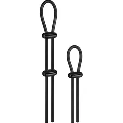 Penisring-Set aus Silikon, 2 Teile, schwarz