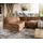 DeLife Wohnlandschaft Elio Lederimitat Vintage Braun Antik mit Hocker