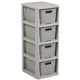 BranQ Regal mit 4 Körben 7 l  grau