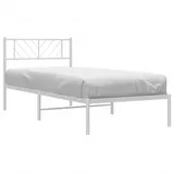 vidaXL Bettgestell mit Kopfteil Metall Weiß 90x200 cm