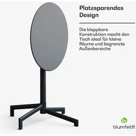 Blumfeldt UrbanEdge Bistrotisch | Stehtisch | 60 cm | klappbar | pulverbeschichtet | wetterfest Anthrazit