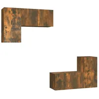VidaXL 4-tlg. TV-Schrank-Set Räuchereiche Holzwerkstoff