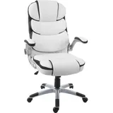 MCW Bürostuhl MCW-F80, Schreibtischstuhl Chefsessel Drehstuhl, Kunstleder ~ weiß